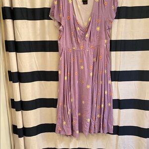 Disney Purple and Gold Midi Plunging Sundress